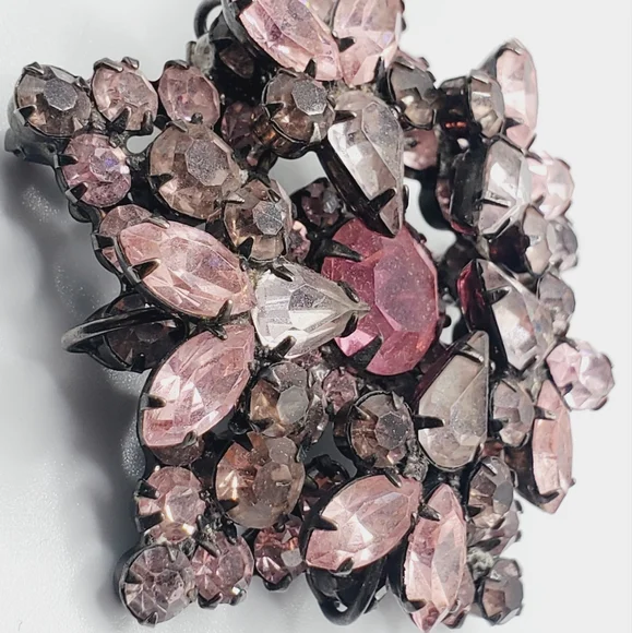 Juliana Delizza & Elster PINK D&E RARE brooch and earrings set pendant vintage - Picture 7 of 10